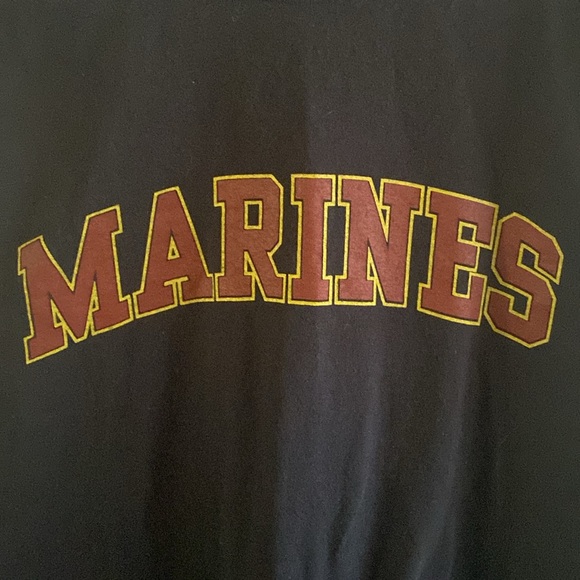Marines black mens workout t shirt, sleeves cut off, size Medium - Picture 5 of 5